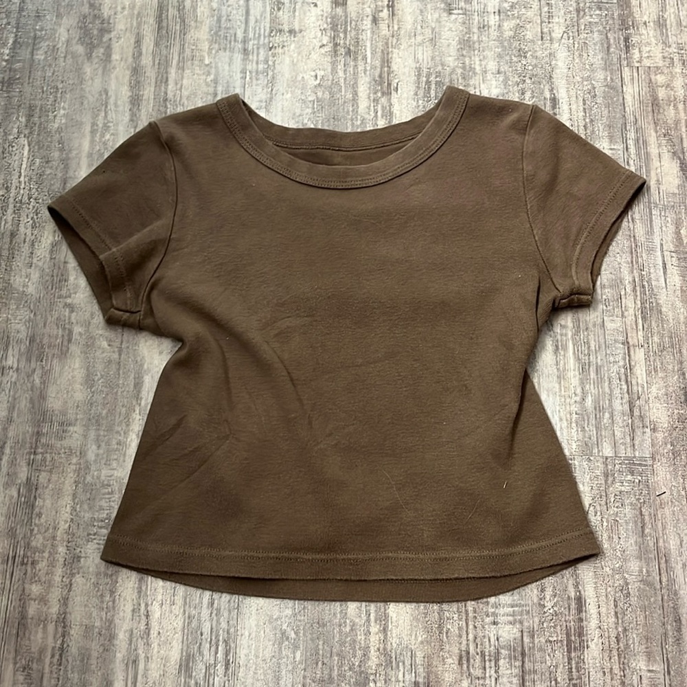 John Galt brown cropped shirt